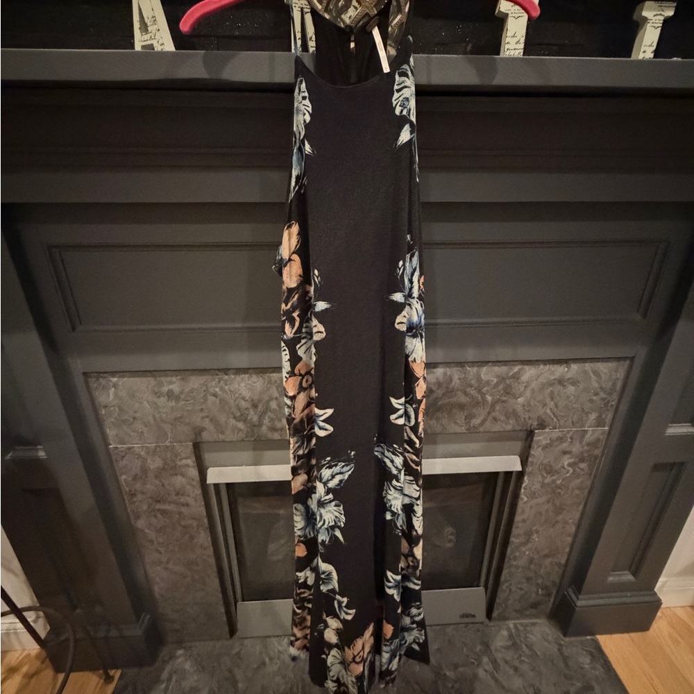 Free People Floral Black Maxi Dress Small - Picture 4 of 13